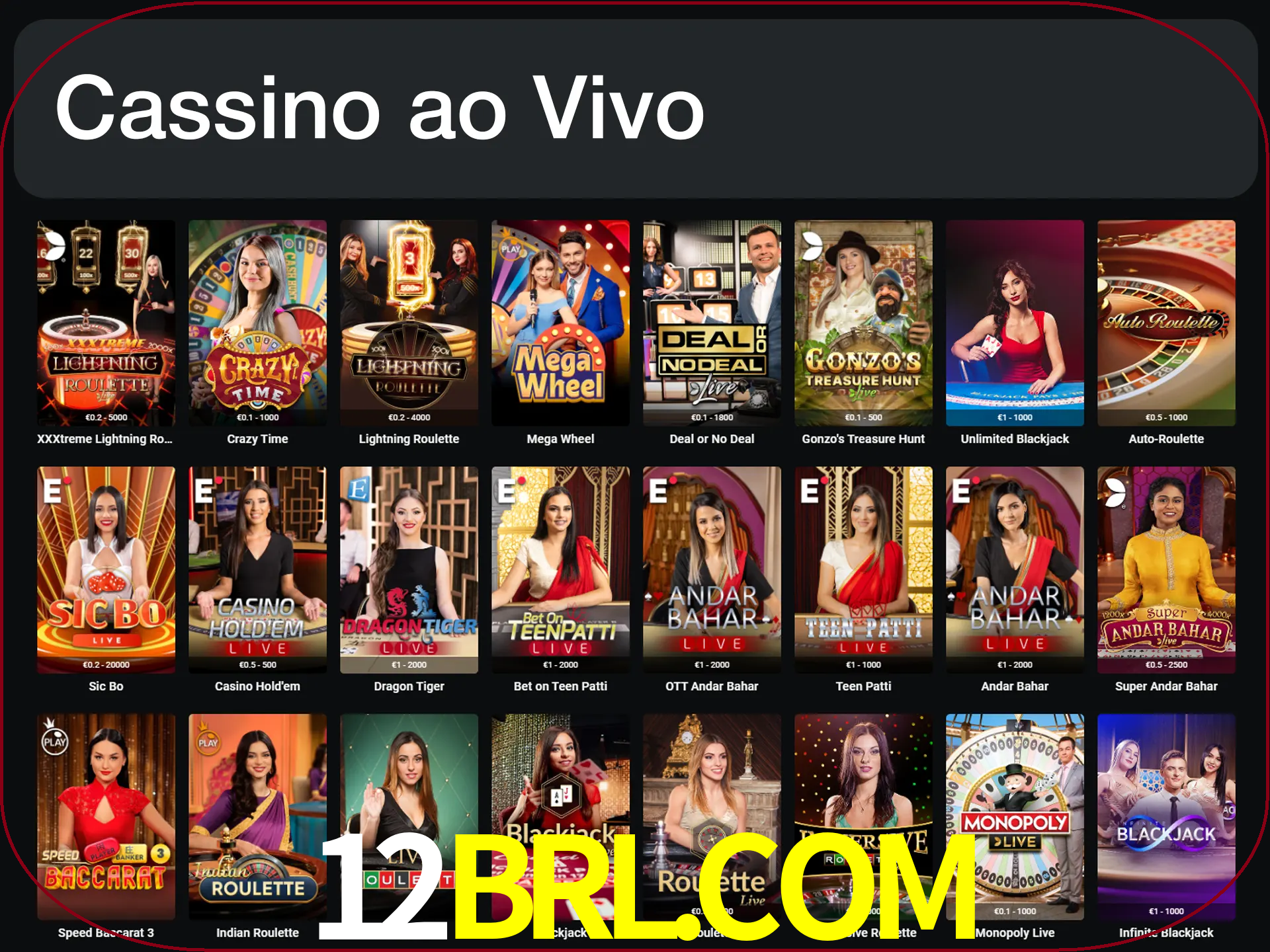 Jogue jogos de cassino com um verdadeiro dealer.
