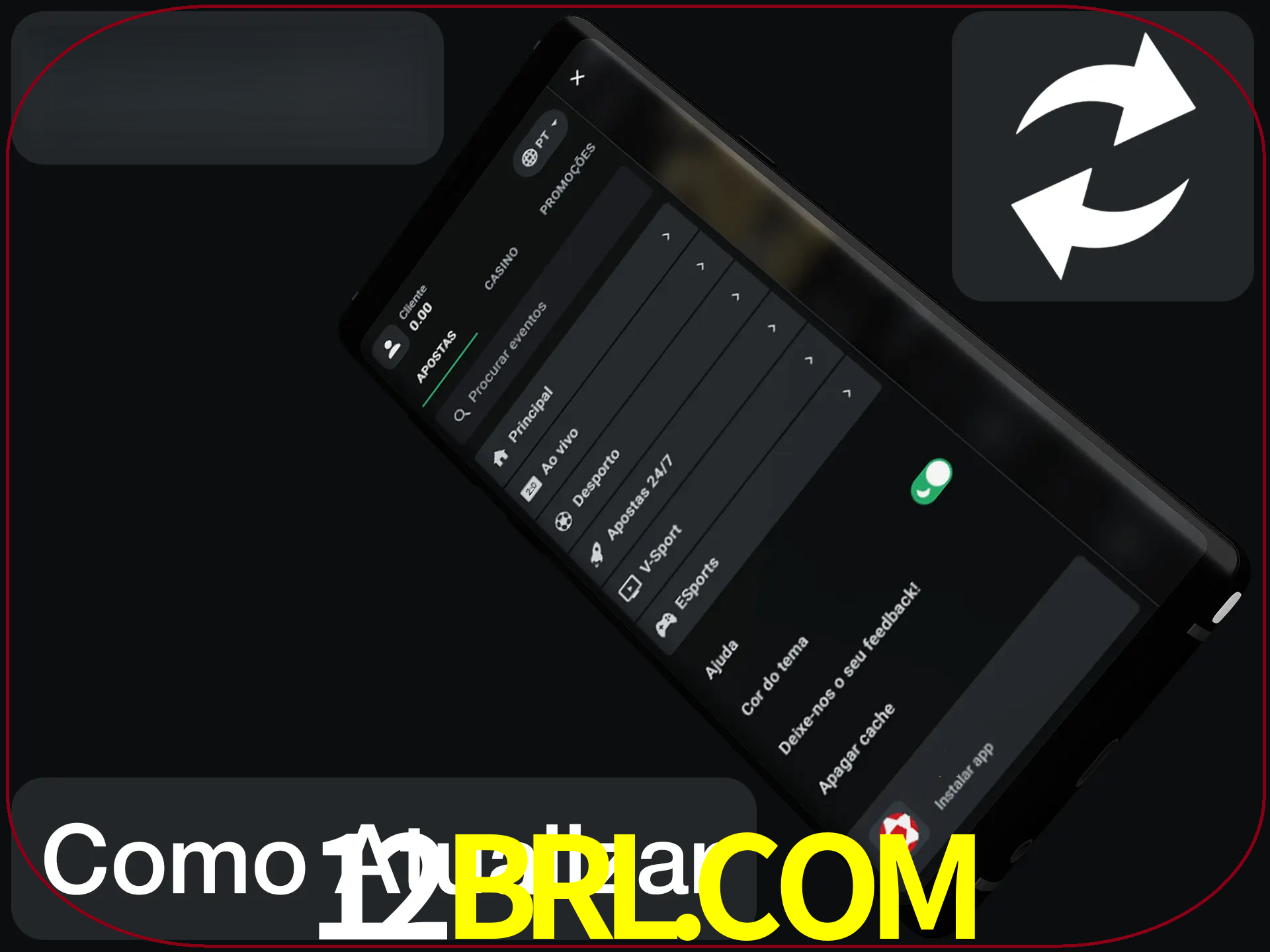 O aplicativo é atualizado automaticamente quando você faz o login.