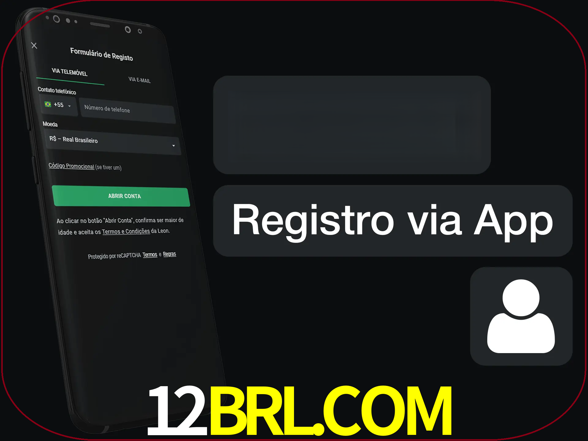 Registre-se com duas etapas usando o aplicativo.
