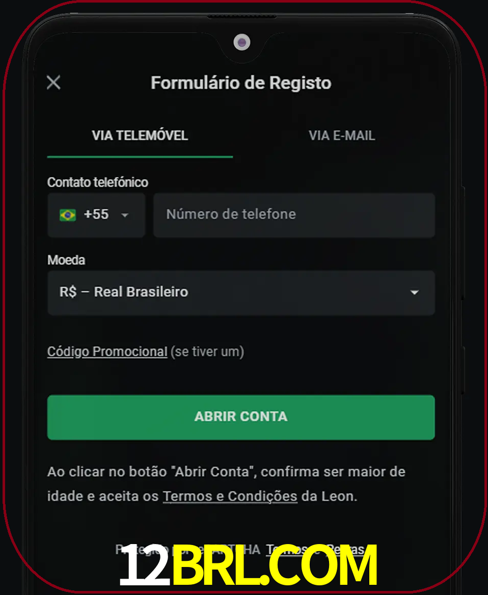 Abra o aplicativo e inicie o processo de registro.